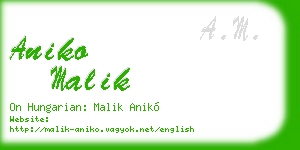 aniko malik business card